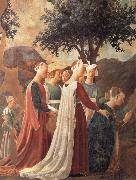 Piero della Francesca Die Konigin von Saba betet das Kreuzesholz and Ausschnitt painting